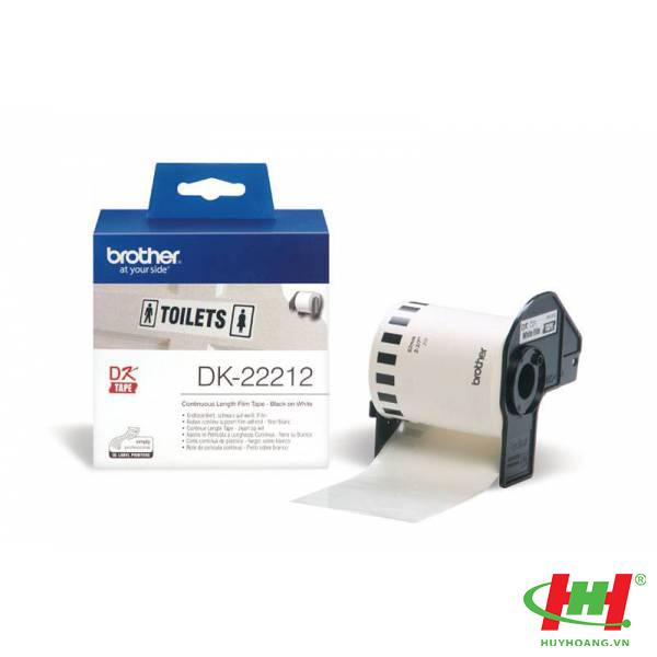 Nhãn film liên tục nền trắng Brother DK-22212 (62mm x 15.24m)