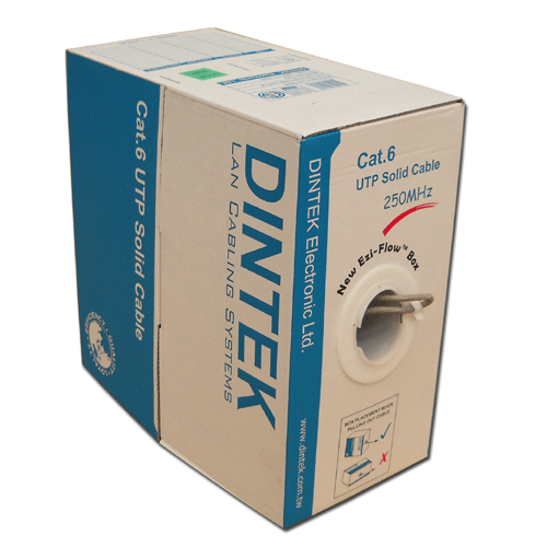 Cáp mạng Dintek CAT.6 UTP,  4 pair,  23AWG,  305m/box,  Longest working distance: 150m,  made in China (1101-04032)