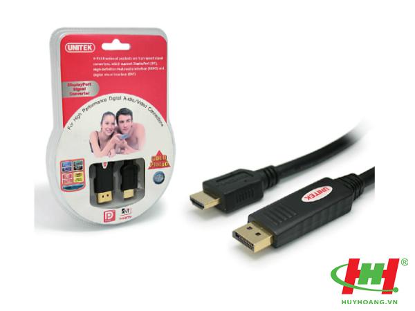 Cáp chuyển Displayport to HDMI 1.5m Unitek Y-5118C chính hãng