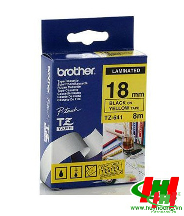 Băng nhãn Brother TZe-641 18mm x 8m Chữ đen trên nền vàng