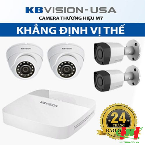 Bộ 6 camera quan sát HDCVI Kbvision 2.0 Megapixel