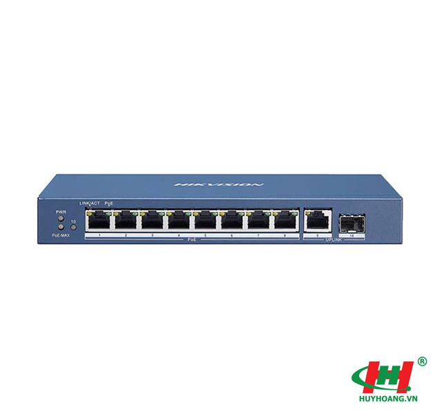 Switch Hikvision 8 cổng PoE 1000M DS-3E0510P-E (8 cổng PoE 1000M,  1 cổng uplink 1000M,  1 Cổng SFP 1000M)