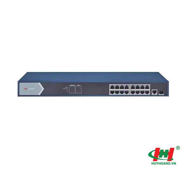 Switch HIKVISION GIGABIT 16 cổng PoE 1000MG DS-3E0518P-E/M (16 cổng PoE 1000M,  2 cổng SFP độc lập 10/100/1000M)