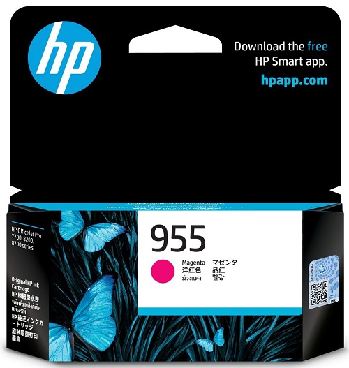 Mực máy in HP OFFICEJET PRO 7720,  7730,  7740,  8210,  8710,  8720,  8730 HP 955 Magenta Original Ink Cartridge (L0S54AA)