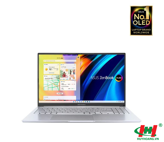 Laptop ASUS Vivobook A1503ZA-L1421W I5-12500H/ 8GD4/ 512GB-SSD/ 15.6 OLED FHD/ FP/ WiFi6/ BT5.0/ 3C70WHr/ BẠC/ W11SL/ BALO