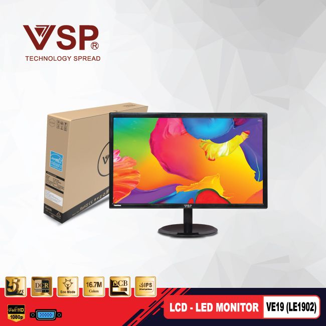 Màn hình máy tính VSP ThinkVision 19inch VS19 (LE1902) 1440x900,  5ms,  60Hz,  VGA,  2yr