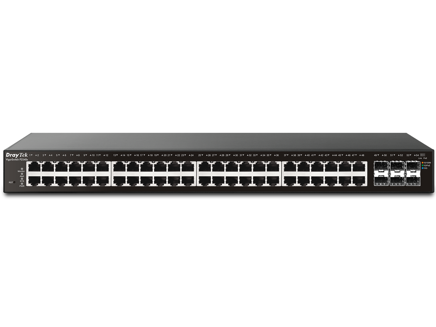 Switch DrayTek VigorSwitch P2540XS - 48 Port Gigabit PoE L2+ Managed Switch with 6 slot SFP+ 10 Gigabit uplink port