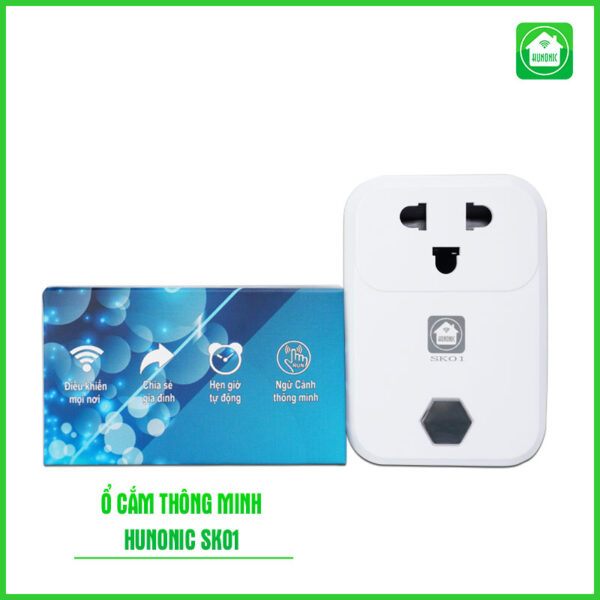Ổ cắm thông minh wifi Hunonic SK01 - Wifi Điều khiển từ xa qua điện thoại