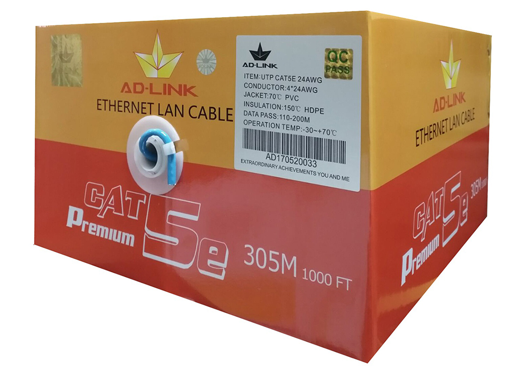 Cáp mạng chống nhiễu Cable STP Cat6 AD-Link 1738 (100m) Xanh  (Chống nhiễu)
