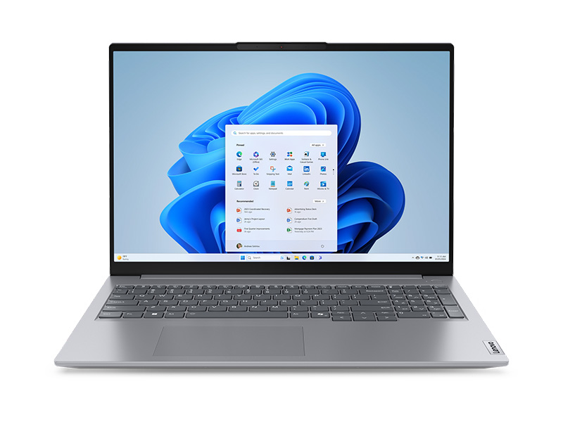 Máy tính xách tay Lenovo ThinkBook 16 G7 IML 21MS007GVN U5-125U / Ram 1x16Gb-5600Mhz DDR5 (+01 Slot DIMM) / 512Gb NVMe SSD / 16.0 WUXGA / FP / IR / Wifi6 / BT / 3C45 / Win 11 homes 64 SL  / Led KB / Grey (Xám)/ 2Years