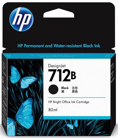 Mực máy in HP DesignJet T630 /T230 /T250 /T650 HP 712 B 80-ml Black DesignJet Ink Cartridge (3ED29A)