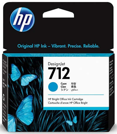 Mực máy in HP DesignJet T630 /T230 /T250 /T650 HP 712 29-ml Cyan DesignJet Ink Cartridge (3ED67A)