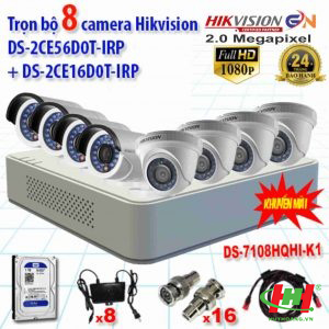 Bộ 8 camera quan sát Hikvision 2.0 Megapixel