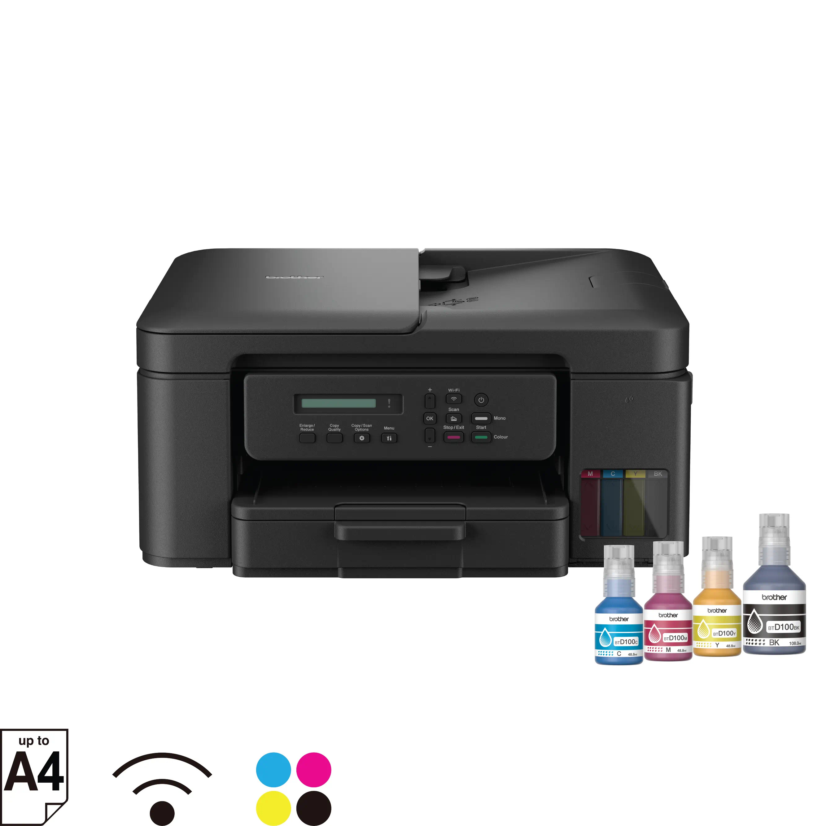 Máy in phun màu Brother DCP-T730DW (in 2 mặt,  scan,  copy,  LCD,  ADF 20 tờ,  USB,  Wifi)