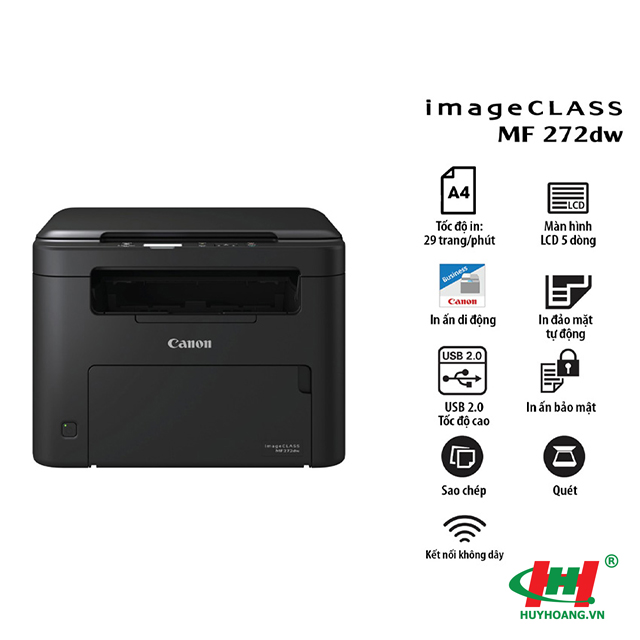 Máy in đa năng Canon imageCLASS MF272dw (A4/ A5/ In 2 mặt/ Copy/ Scan/ USB/ LAN/ WIFI) 