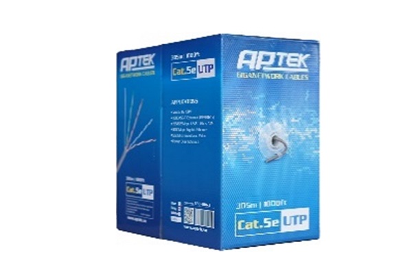 Cáp mạng APTEK CAT5e UTP 24AWG PVC Cable - Copper Cable (530-1101-2) 305m,  cáp đồng 99, 9%