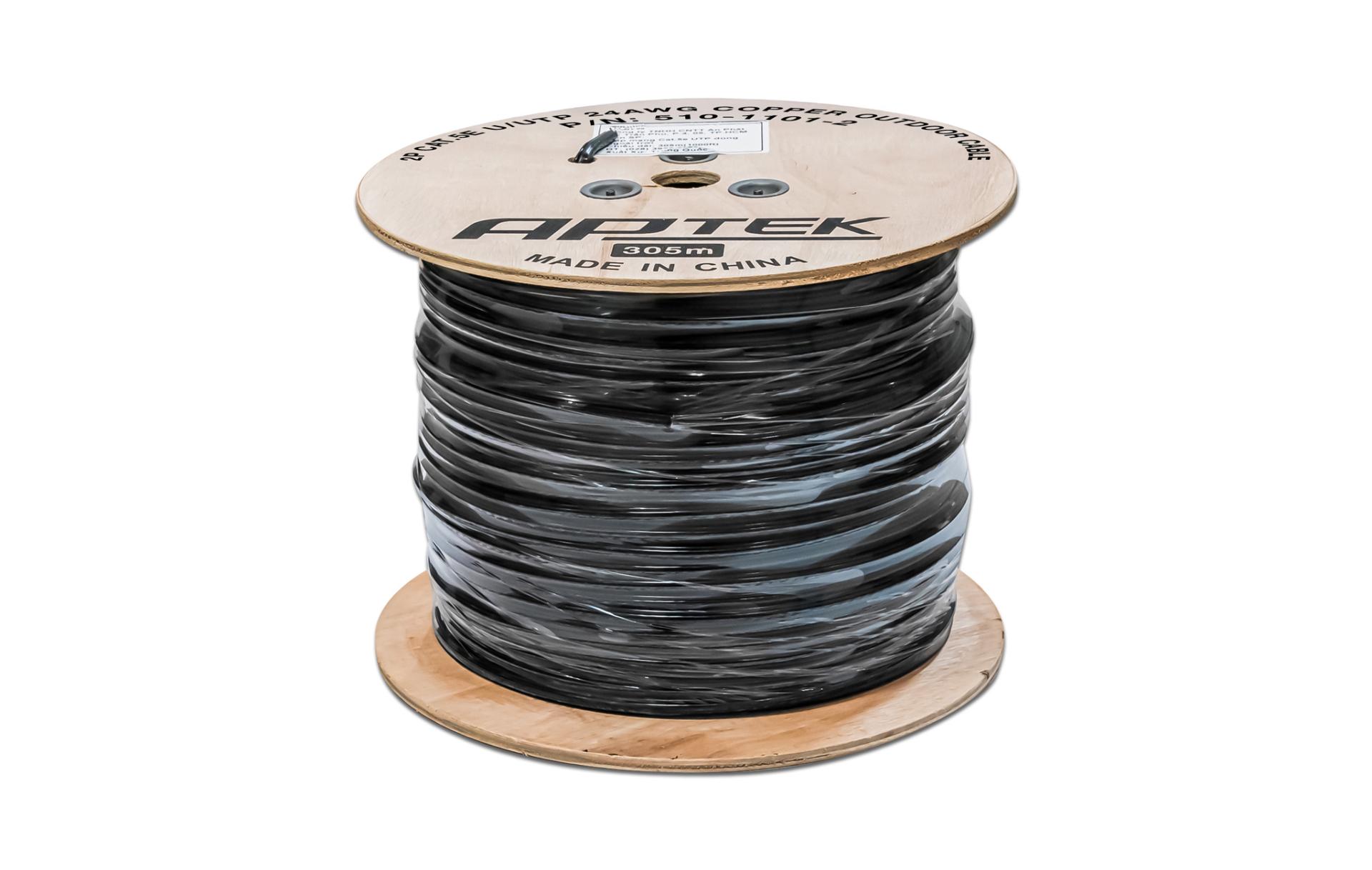 Cáp mạng APTEK CAT5e UTP Copper Outdoor 24AWG,  2 Pair,  vở nhựa PE (510-1101-2)