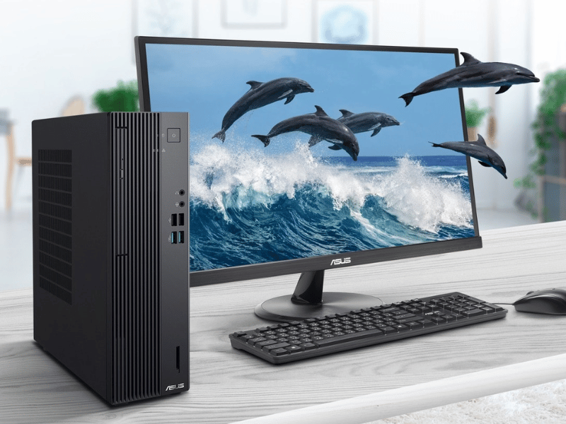 Máy tính để bàn Asus S501SER (Core i3-14100/8GB/512GB SSD/Win 11) – Màu Xám (Dark Gray)