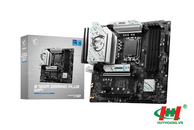 Mainboard MSI B760M GAMING PLUS WIFI DDR5 (Socket: 1700,  Chipset: B760,  4 khe DDR5,  tối đa 256GB,  4 x SATA 3 6Gb/s,  1 x M.2 NVMe,  1 x M.2 SATA/NVMe,  2 x HDMI,  2 x DisplayPort)