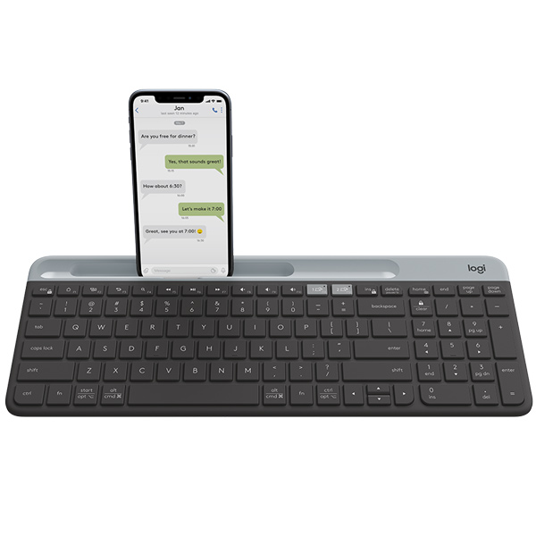 Bàn phím không dây Logitech K580 Slim (Graphite) wireless hoặc bluetooth