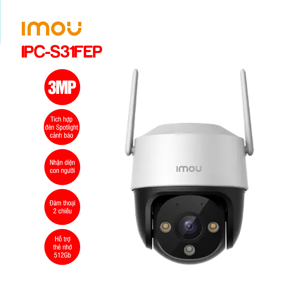 Camera ngoài trời Wifi Full Color IMOU IPC-S31FEP (3mp,  phát hiện chuyển động,  tầm nhìn xa ban đêm 30m)