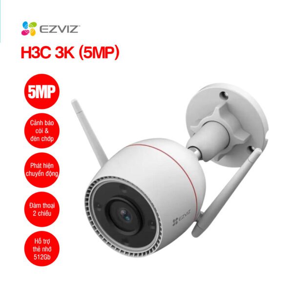 Camera WiFi EZVIZ H3C 3K có màu (5MP,  phù hợp trong nhà và ngoài trời)