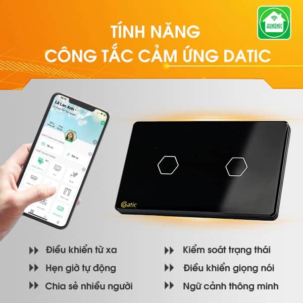 cong tac cam ung wifi datic 28 Công Tắc Cảm Ứng Thông Minh Datic - 2 Nút Màu Đen 10