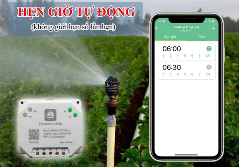 công tắc điện thông minh Công tắc Hunonic Lahu 1 kênh công suất lớn 4000W Điều Khiển Từ Xa 10