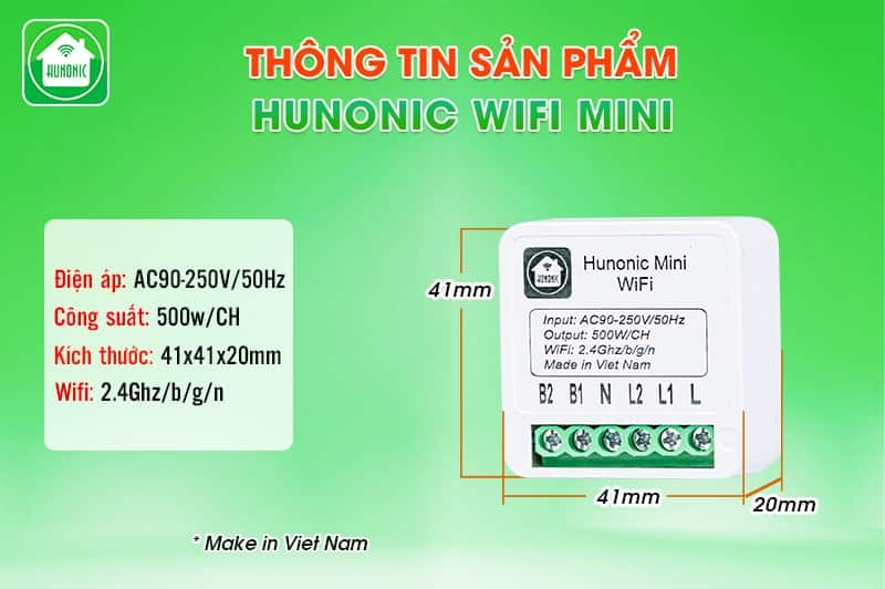 cong tac thong minh hunonic wifi mini 3 Công tắc điều khiển từ xa Hunonic Mini 13