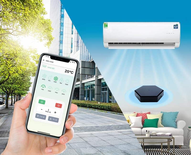 Bộ điều khiển hồng ngoại wifi Hunonic IR Smart, điều khiển Tivi, Điều Hoà qua điện thoại 7 dktu xa 800x650 min
