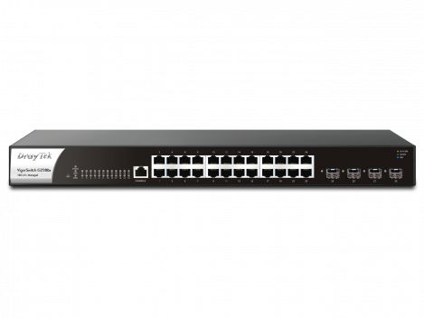 Switch DrayTek VigorSwitch G2280x (28-Port Layer2+ Managed Gigabit Switch (24 Port Gigabit + 4 Port 10 Gigabit SFP)