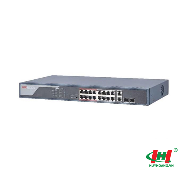 Switch Hikvision PoE 16 cổng 100M DS-3E0318P-E(C) (16 cổng PoE 100M,  2 cổng uplink 10/100/1000M,  2 cổng SFP)