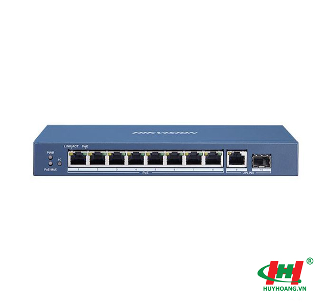 Switch Hikvision 8 cổng PoE 1000M DS-3E0510P-E/M (8 cổng PoE 1000M,  1 cổng uplink 1000M,  1 Cổng SFP 1000M)