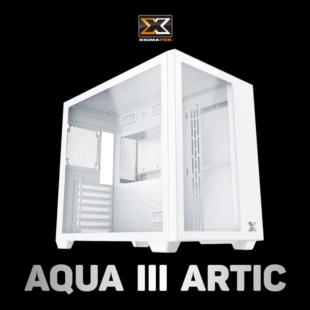 Thùng máy tính Case XIGMATEK AQUA III ARTIC (EN0822) - PREMIUM GAMING ATX CASE WHITE