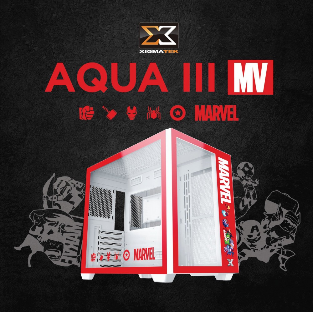 Thùng máy tính Case XIGMATEK AQUA III MV (EN40085) - PREMIUM GAMING ATX CASE RED