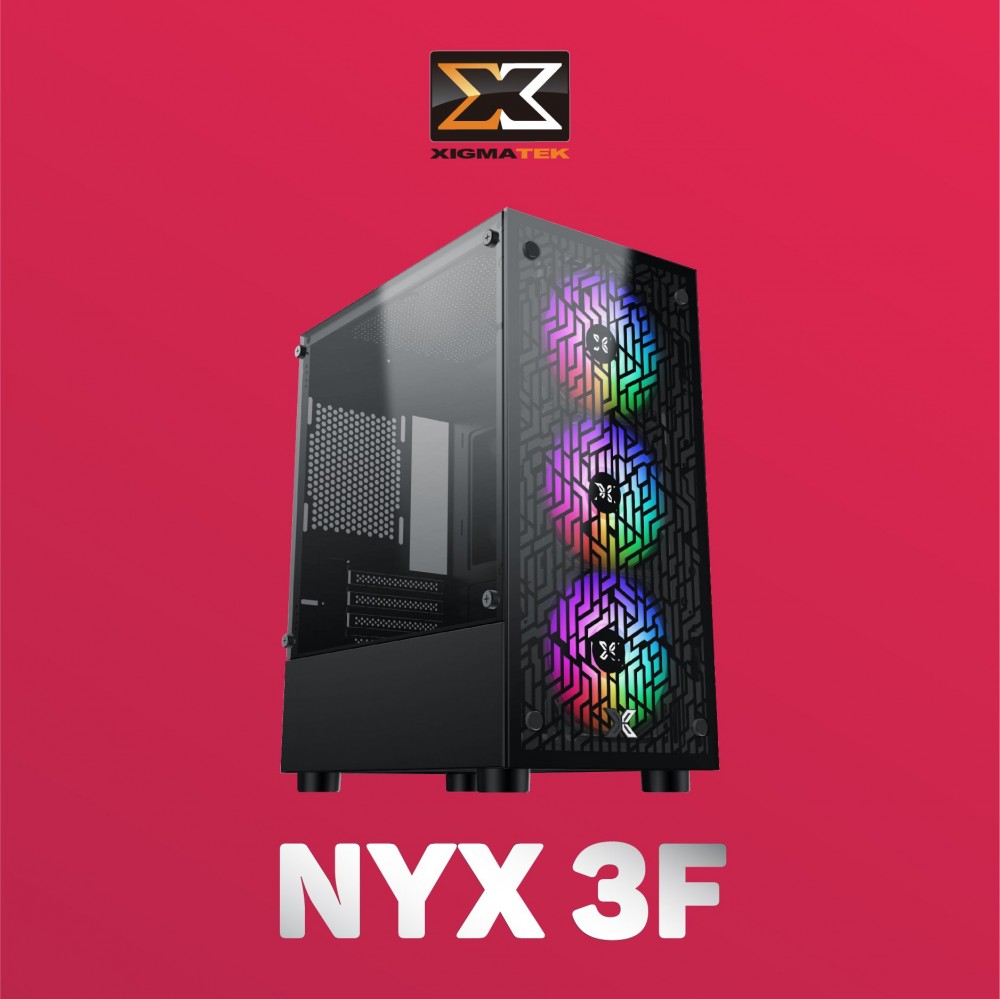 Thùng máy tính Case XIGMATEK NYX 3F (EN40313) - GAMING M-ATX,  KÈM 03 FAN XIGMATEK X22F