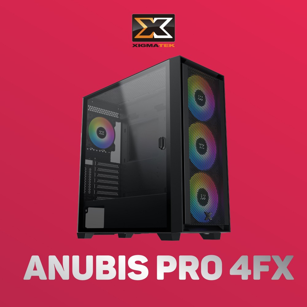 Thùng máy tính Case XIGMATEK ANUBIS PRO 4FX (EN40771) BLACK - PREMIUM GAMING E-ATX,  KÈM 04 FAN ARGB