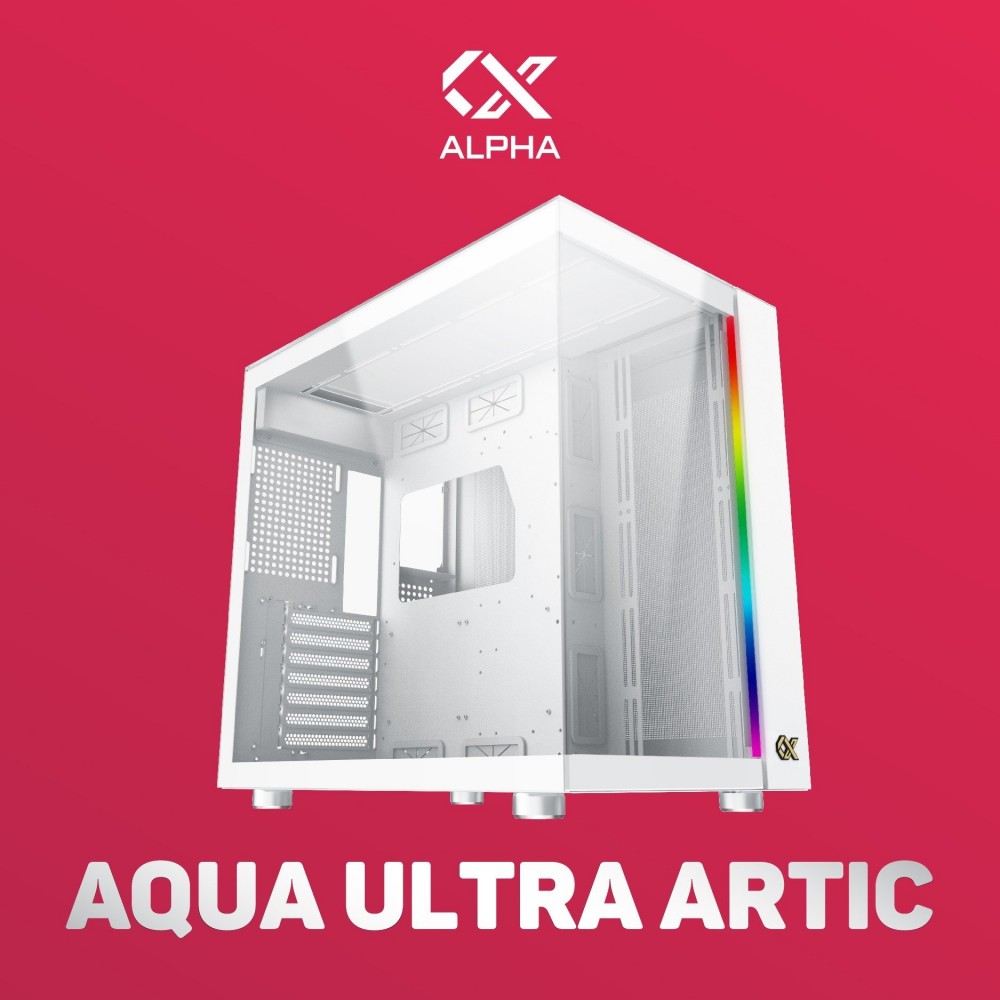 Thùng máy tính Case XIGMATEK AQUA ULTRA ARTIC (EN40801) - PREMIUM GAMING E-ATX,  ARGB STRIP WHITE