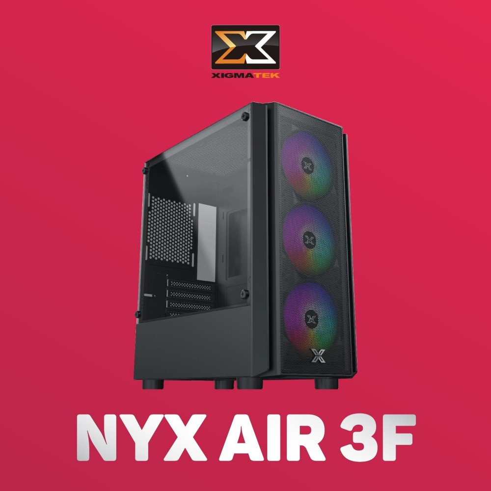 Thùng máy tính Case XIGMATEK NYX AIR 3F (EN40900) - GAMING M-ATX,  KÈM 03 FAN XIGMATEK X22F