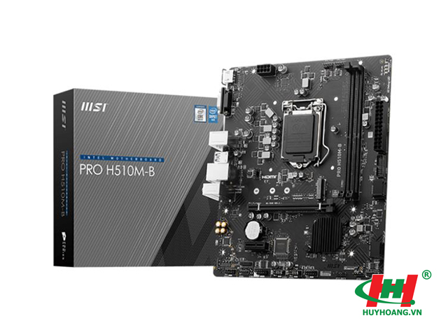 Mainboard MSI PRO H510M-B (Socket: 1200,  Chipset: H470,  2 khe DDR4,  tối đa 64GB,  4 x SATA 3 6Gb/s,  1 x M.2 SATA/NVMe,  1 x HDMI,  1 x VGA/D-sub)