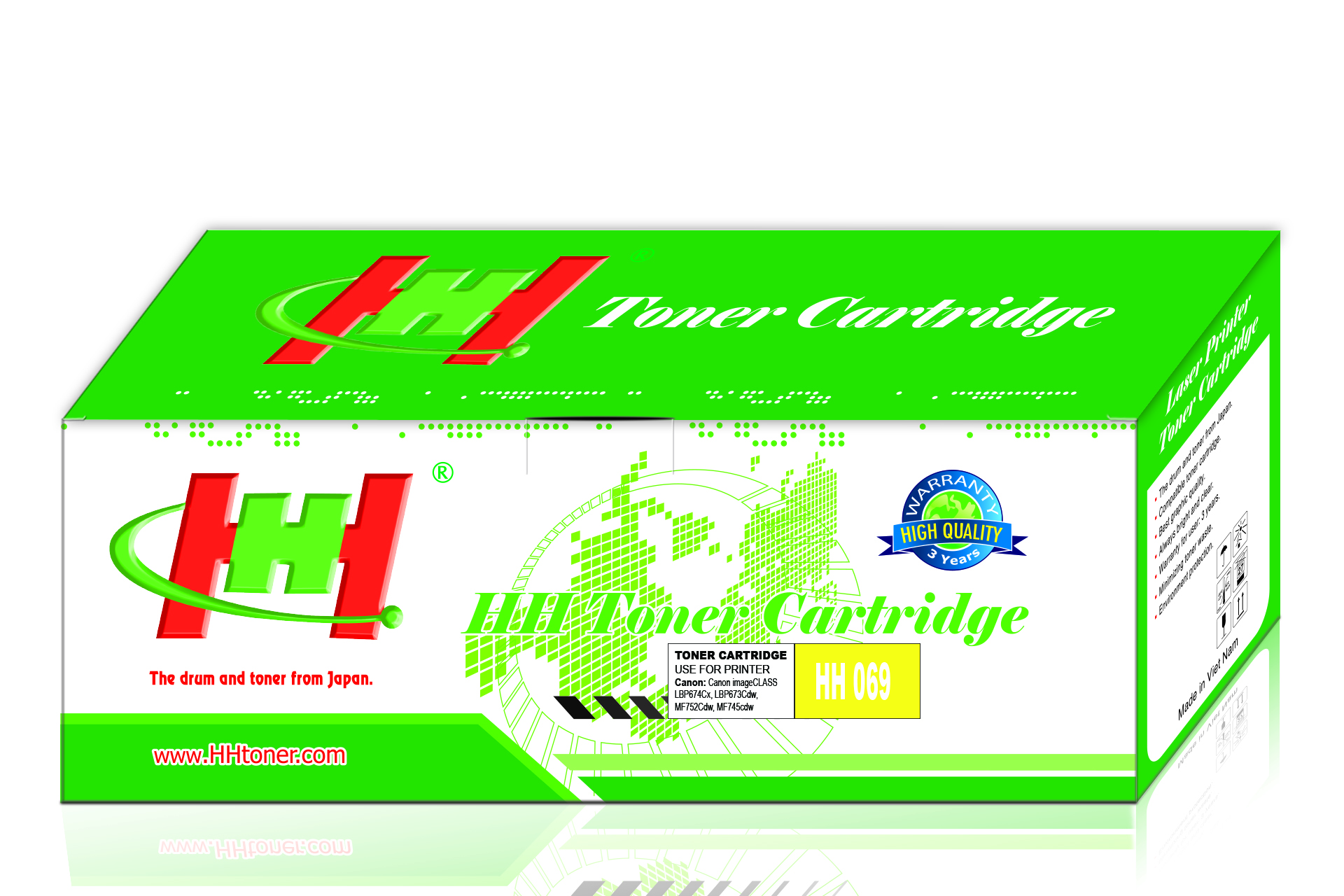 Mực máy in Canon imageCLASS MF752Cdw Yellow thương hiệu HH (HH 069Y)