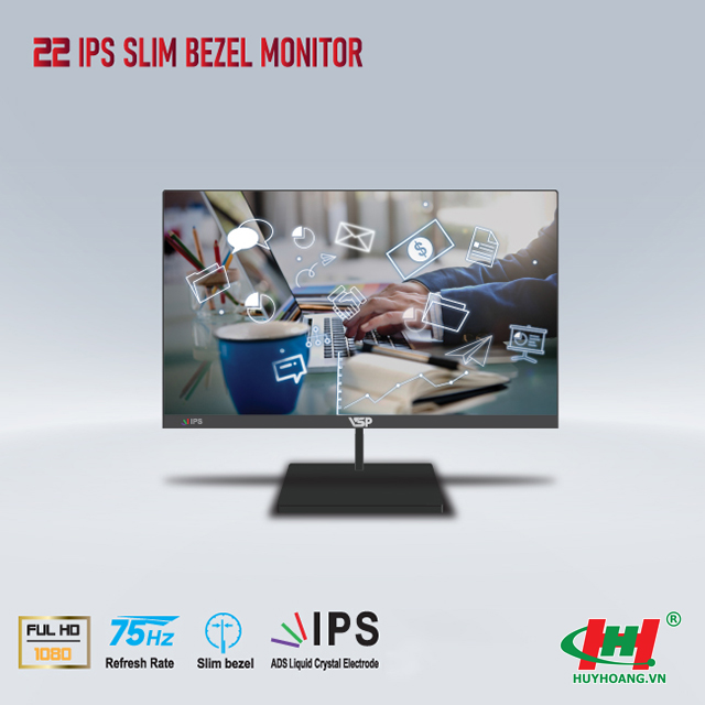 Màn hình LCD VSP IPS Thinking 22 inch tràn viền IP2203H 1920x1080,  75Hz,  5ms,  VGA/ HDMI