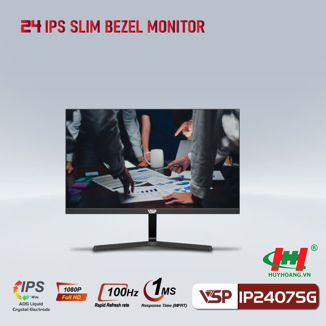 Màn hình vi tính VSP IP2407SG 24inch - 100Hz - IPS - 1ms - HDMIx1/ VGAx1 Màu Đen