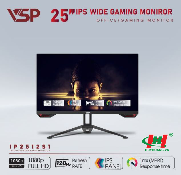 Màn hình vi tính VSP IPS 24.5 - 25inch 120Hz 1ms IP2512S1 HDMI 1.4 x1/ VGA x1/ SPK 8Ω 1W*2