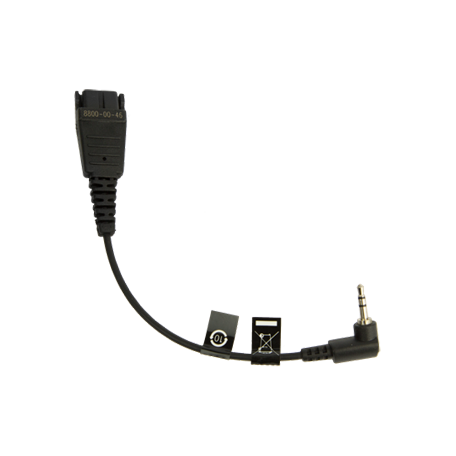 Cáp kết nối Jabra 2.5mm kết nối chuẩn QD tối ưu cho các dòng điện thoại.