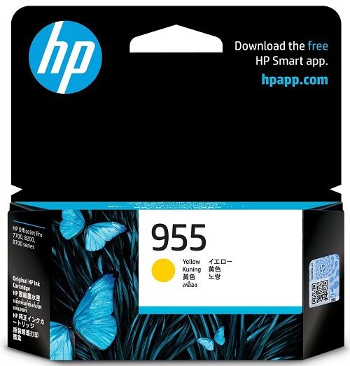 Mực máy in HP OFFICEJET PRO 7720,  7730,  7740,  8210,  8710,  8720,  8730 HP 955 Yellow Original Ink Cartridge (L0S57AA)