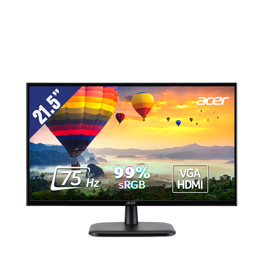 Màn hình vi tính LCD ACER EK220Q 21.5INCH/ 1920X1080@75Hz/ VGA/ HDMI/ LED/ ĐEN /3Y/ China_UM.WE0SS.A02