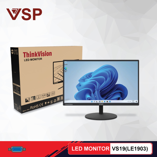 Màn hình máy tính VSP ThinkVision 19inch VS19 (LE1903) 1440x900,  5ms,  60Hz,  VGA,  2yr