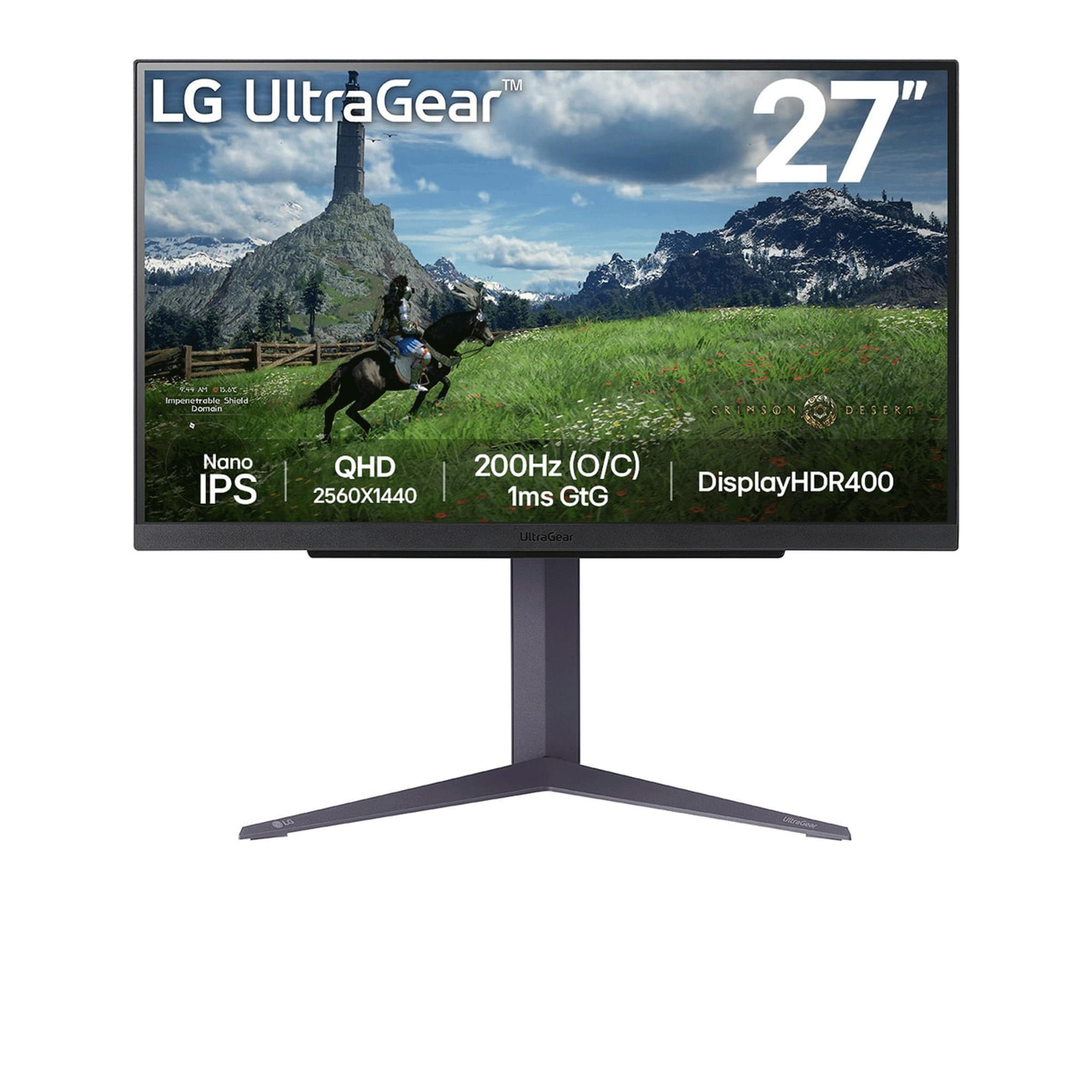 Màn hình vi tính LCD LG UltraGear 27GS85Q-B.ATV (27inch/ 2560 x 1440/ 400 cd/m2/ 1ms/ 200Hz) 2 x HDMI,  1 x DisplayPort