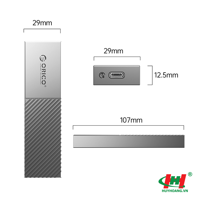 Hộp ổ cứng SSD ORICO M205C3-BP-GY M.2 SATA Type C - Tốc độ 6Gbps